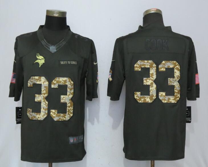 Men Minnesota Vikings #33 C00k Green Nike Anthracite Salute To Service Limited Jersey->women nfl jersey->Women Jersey